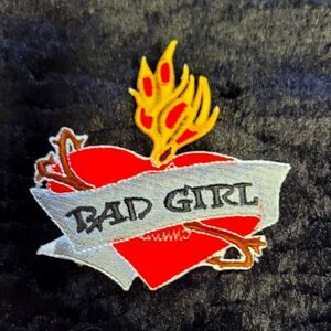Vintage Bad Girl Sacred Heart and Dagger Patch New Old Stock
